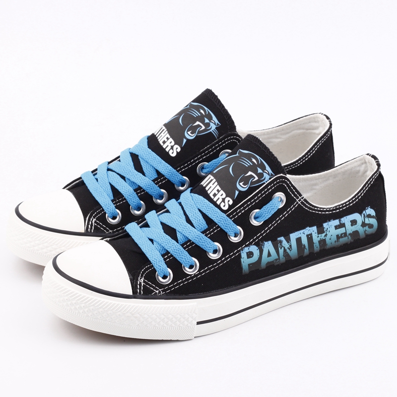 Women's Carolina Panthers Repeat Print Low Top Sneakers 002 Women's Carolina Panthers Repeat Print Low Top Sneakers 002